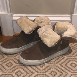 J/Slides Tristan Boots in Taupe Suede